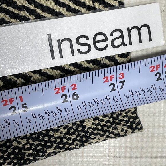 Free People Pants Printed Beige Black Side Zip Flat Front Small - Picture 8 of 13